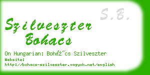 szilveszter bohacs business card